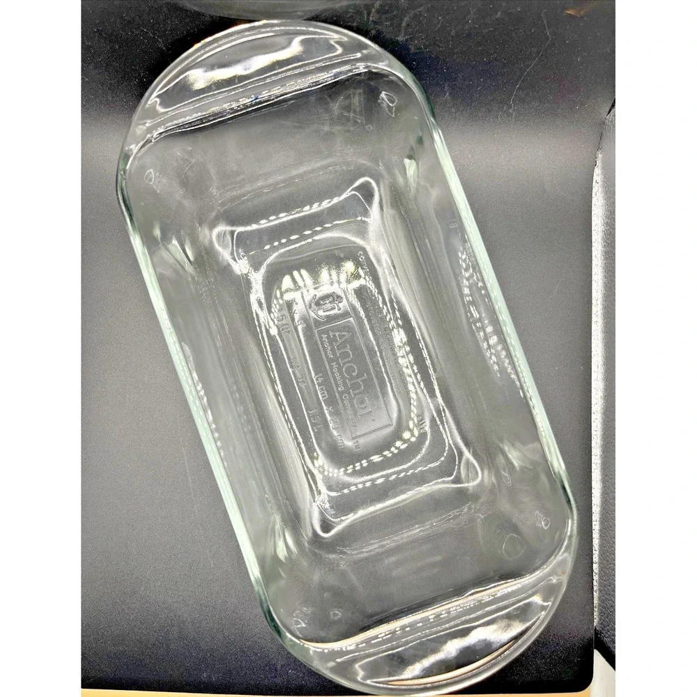 Anchor Hocking Clear Glass Baking Dish Bread Pan Meat‎ Loaf  9 x 5 USA 1.5 Quart